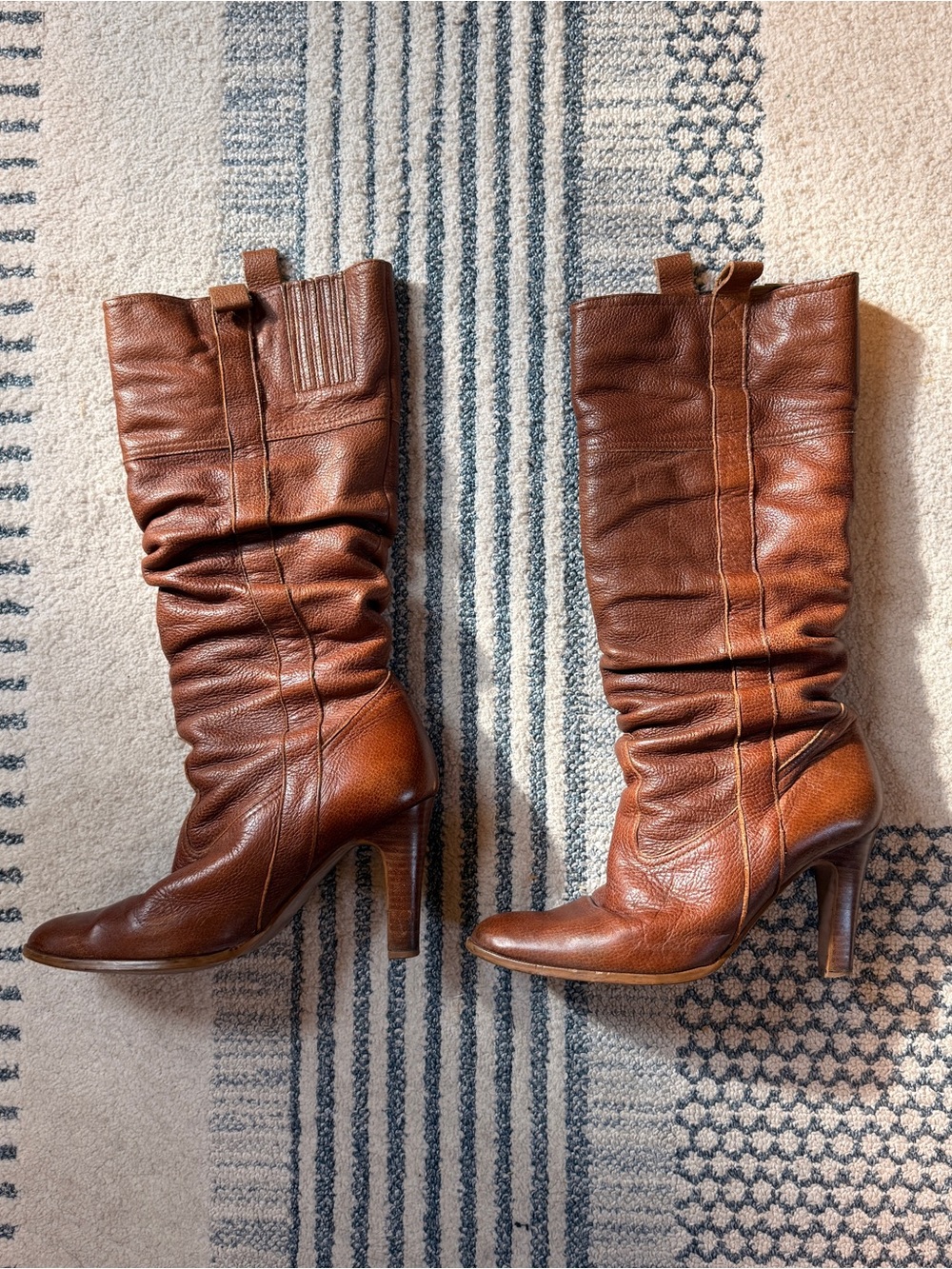 Matisse Genuine Leather Women's Cognac Mid-Calf Heeled Boots